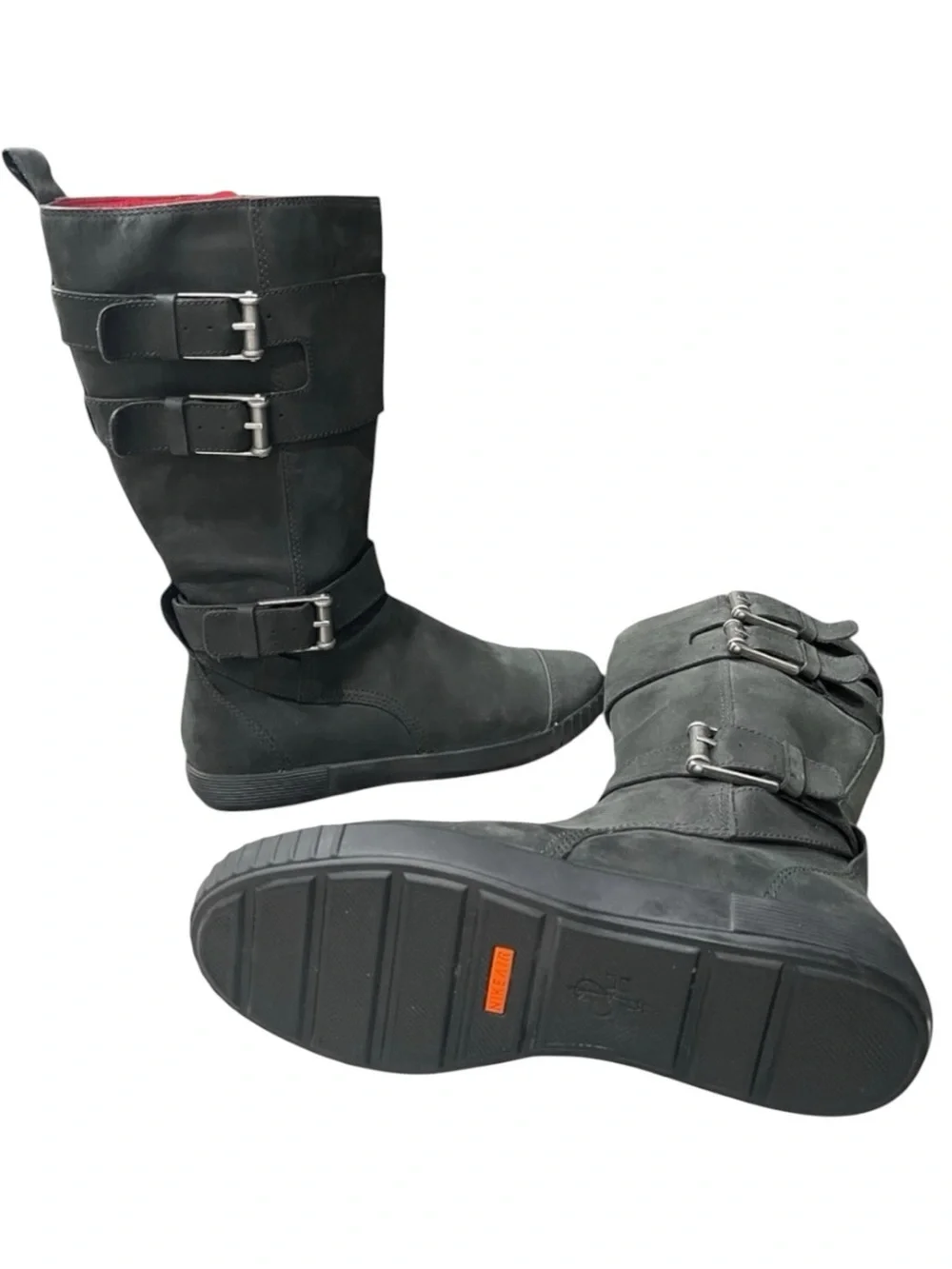 Cole Haan Nike Air Colby Waterproof Moto Boots 6.5 Black Suede
